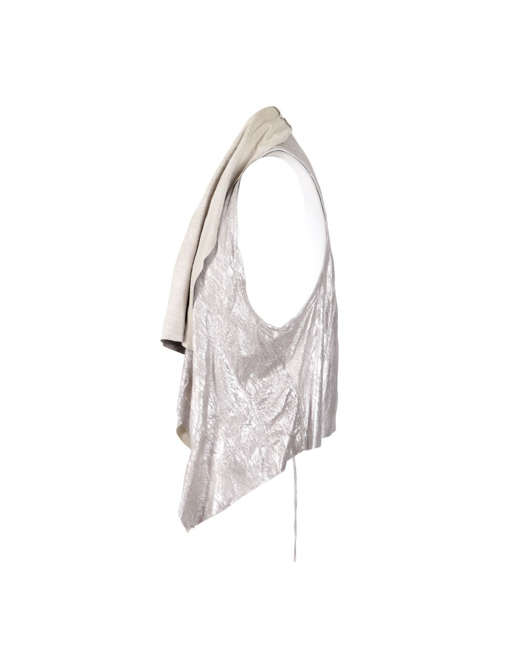 Drôme t M silver lame leather vest