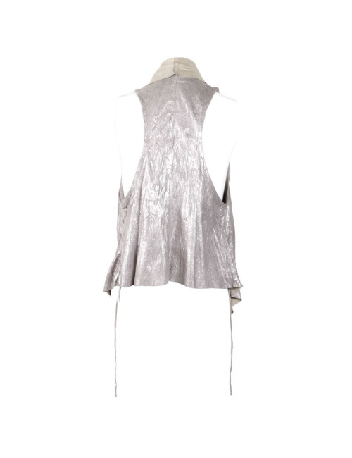 Drôme t M silver lame leather vest