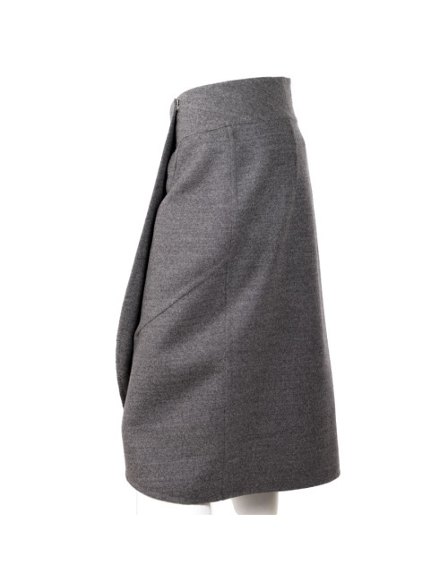 YVES SAINT LAURENT T 40 portfolio in wool skirt grey