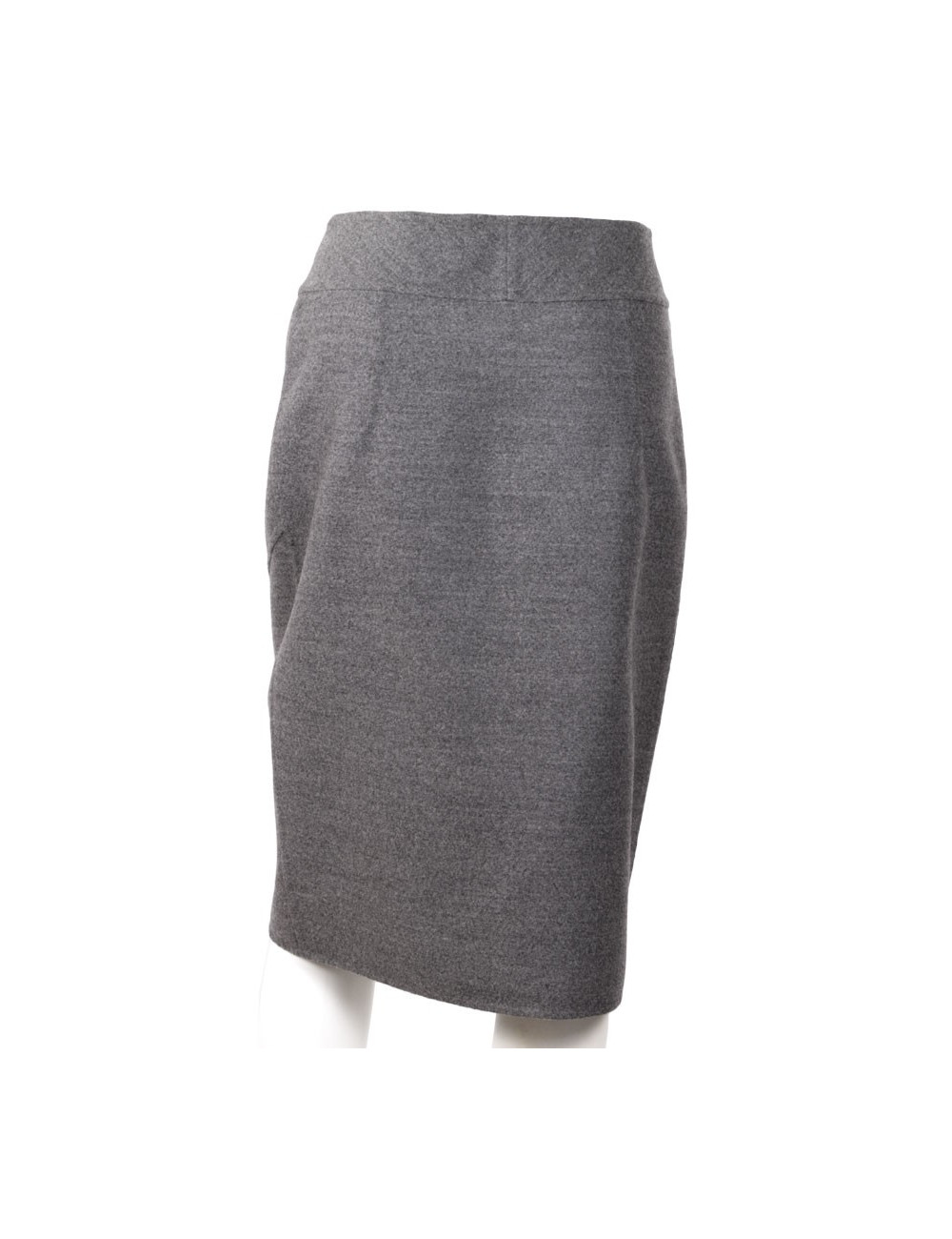 YVES SAINT LAURENT T 40 portfolio in wool skirt grey