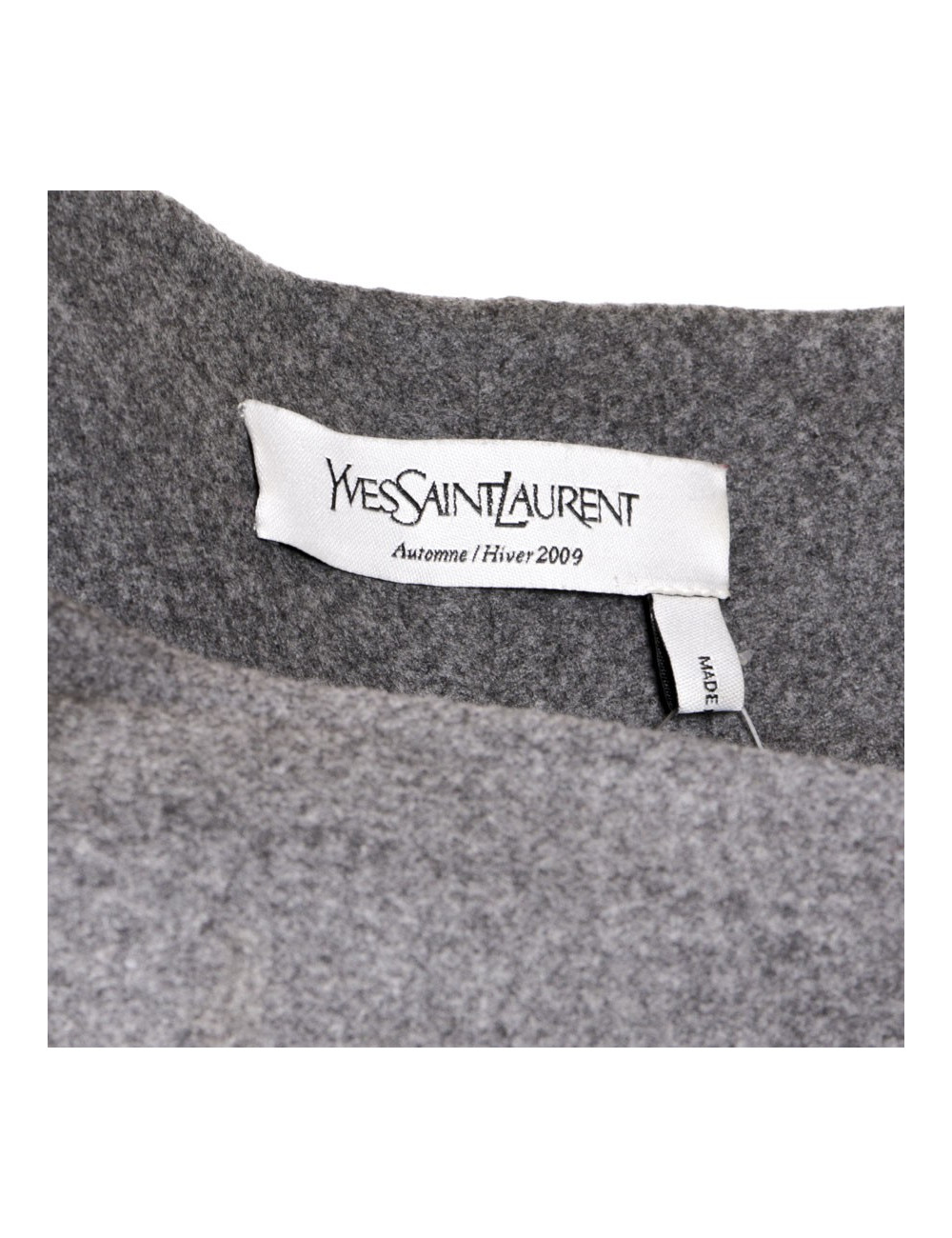 YVES SAINT LAURENT T 40 portfolio in wool skirt grey