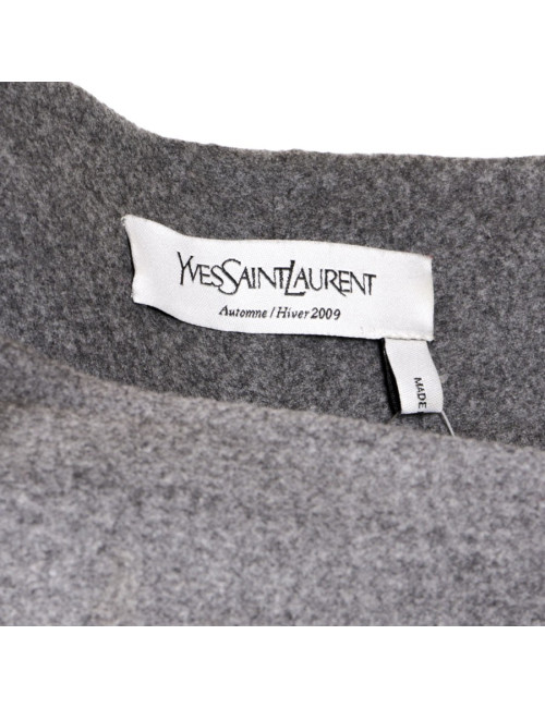 YVES SAINT LAURENT T 40 portfolio in wool skirt grey