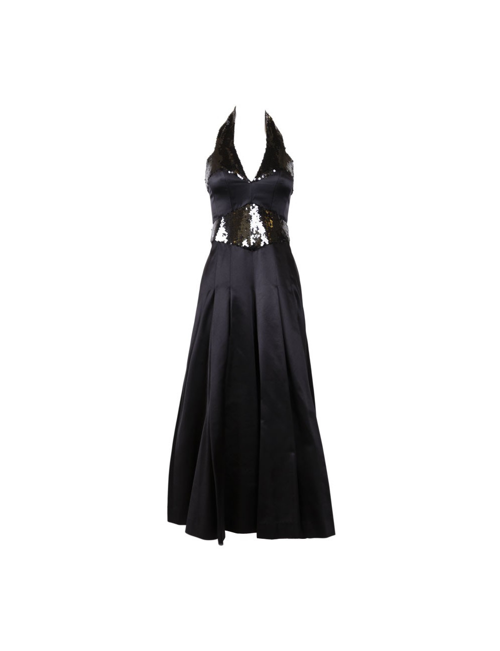 Robe du soir CHANEL t 36 noire en soie à sequins