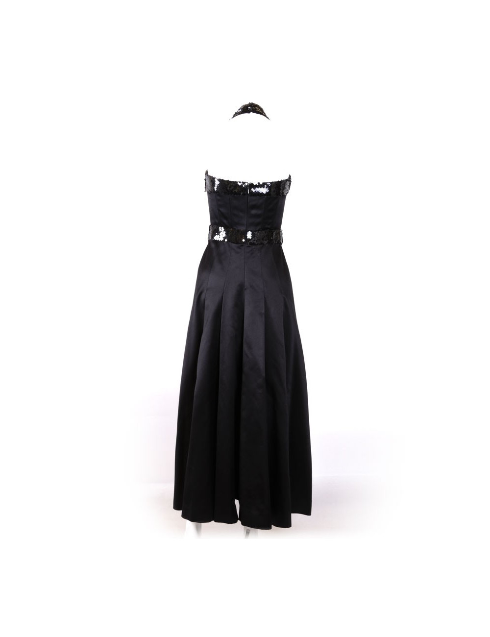 Robe du soir CHANEL t 36 noire en soie à sequins