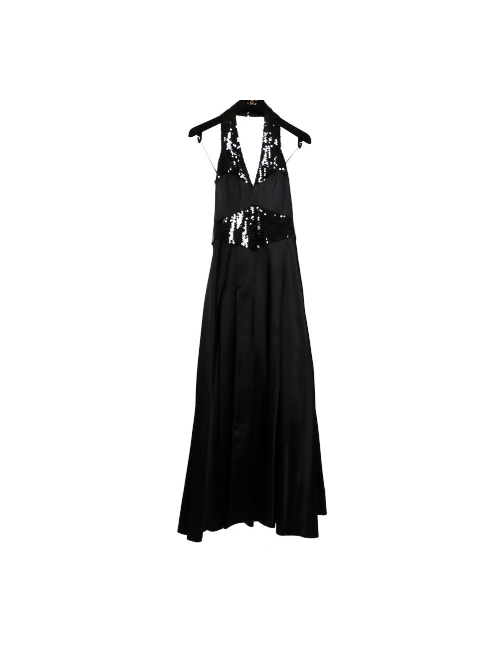 Robe du soir CHANEL t 36 noire en soie à sequins
