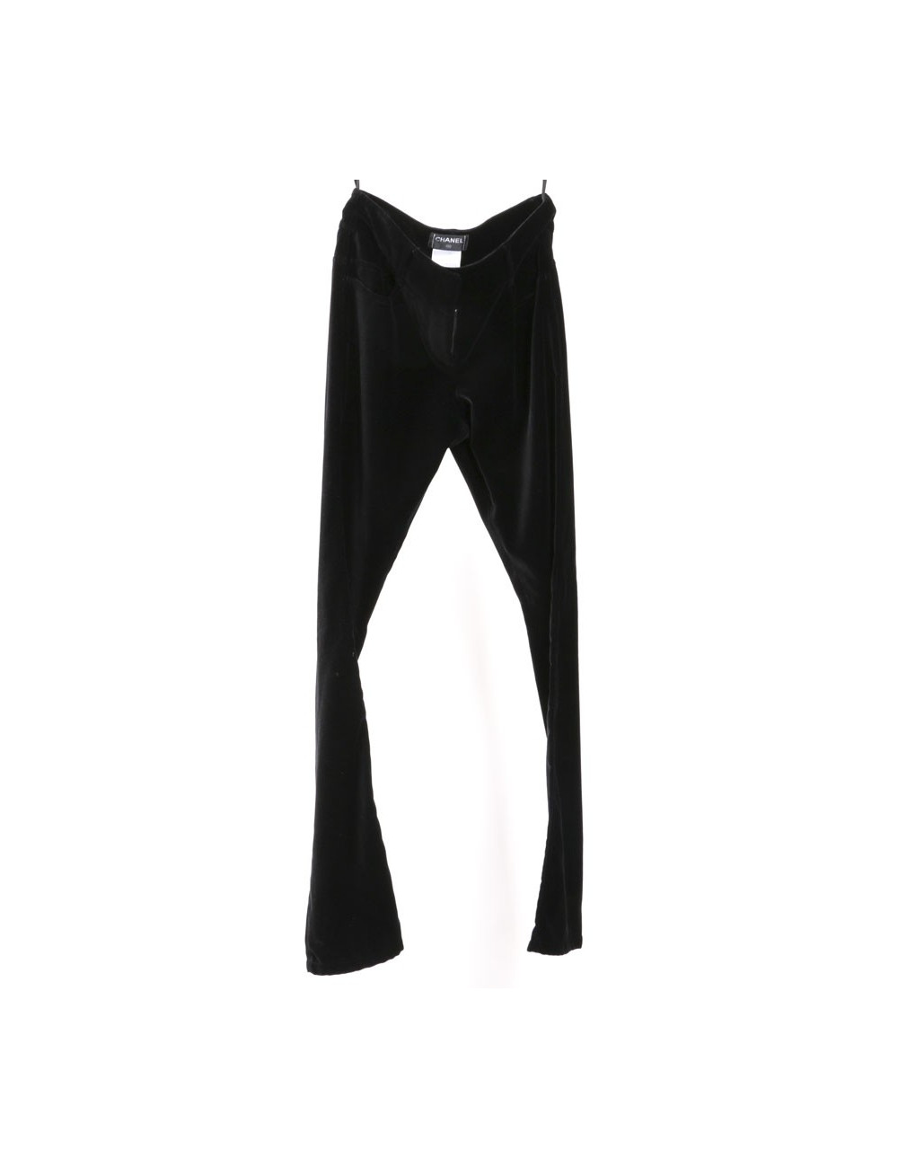 CHANEL T 36 pants in black silk velvet