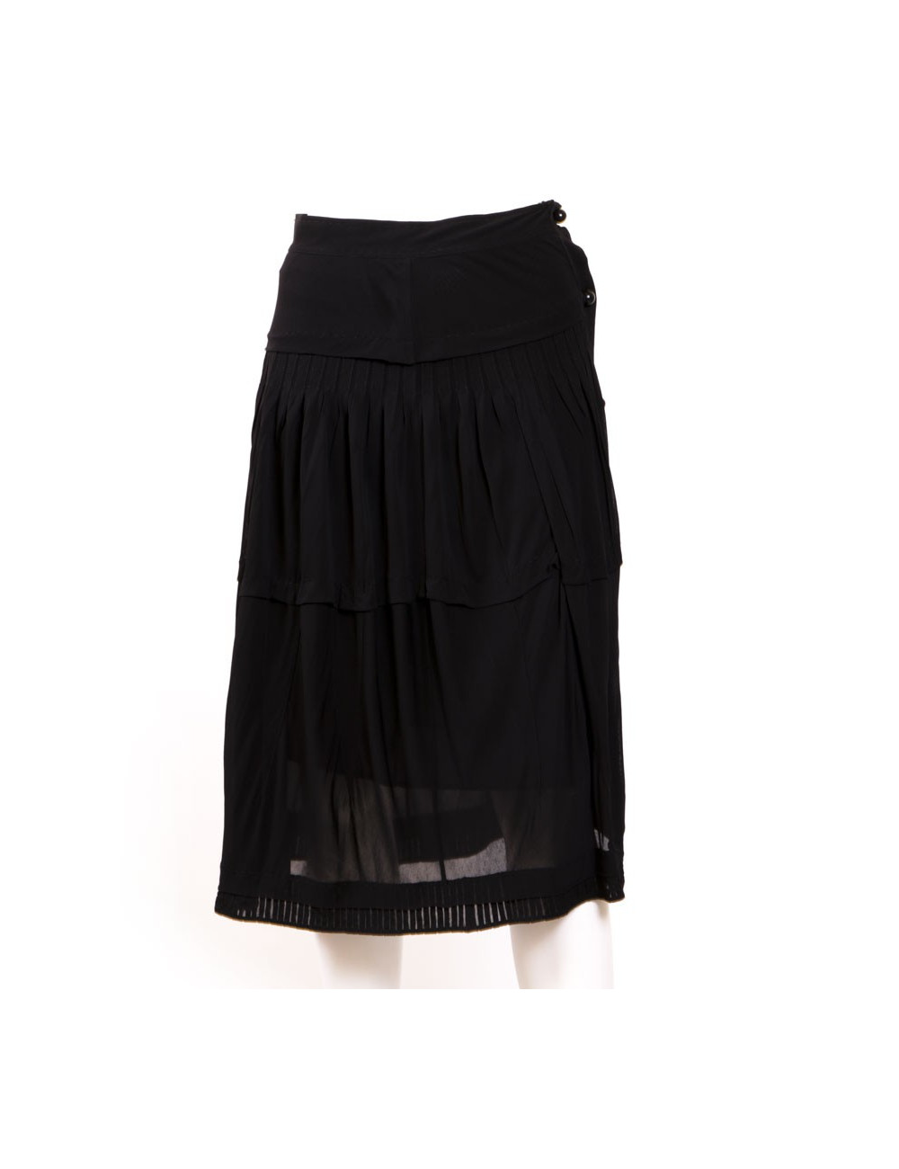 Jupe YVES SAINT LAURENT mousseline de soie noire