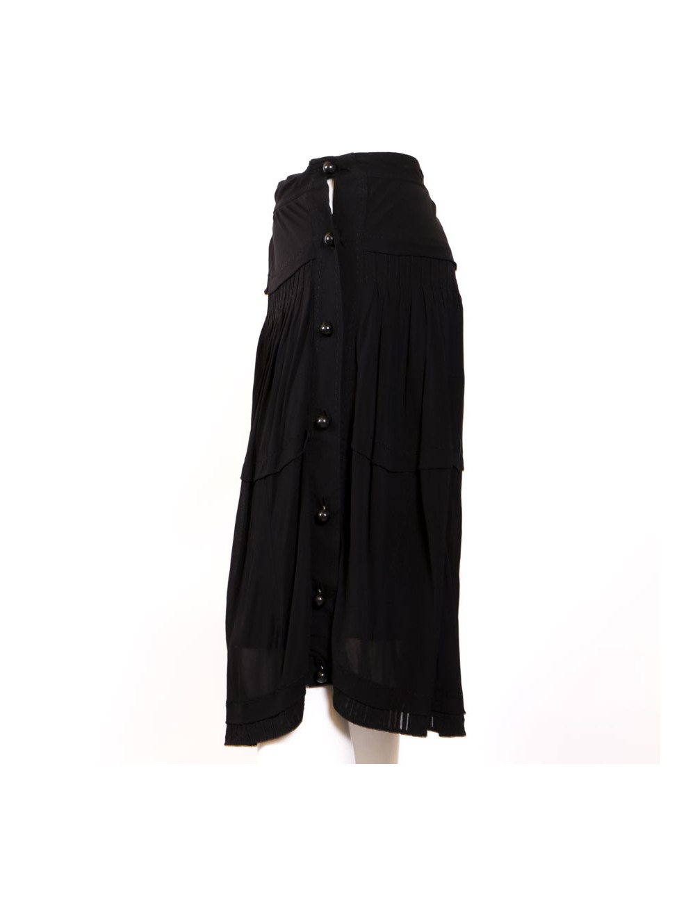 Jupe YVES SAINT LAURENT  mousseline de soie noire