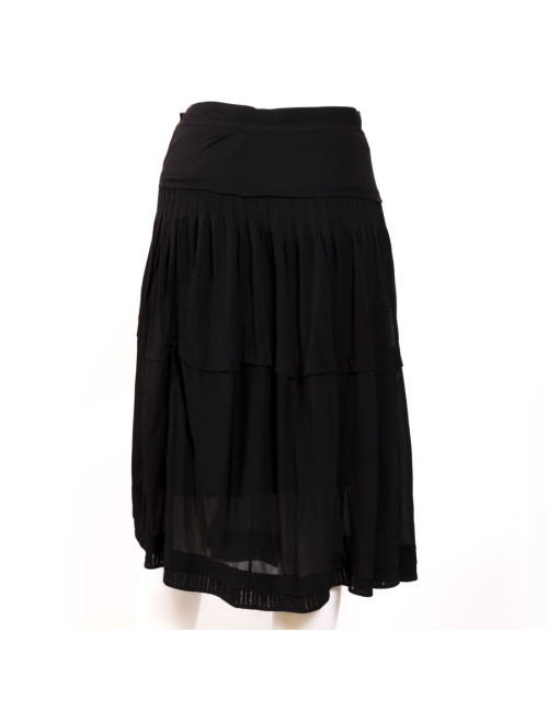Skirt YVES SAINT LAURENT black silk chiffon