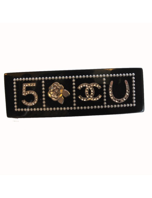 Barrette CHANEL inclusions symbols