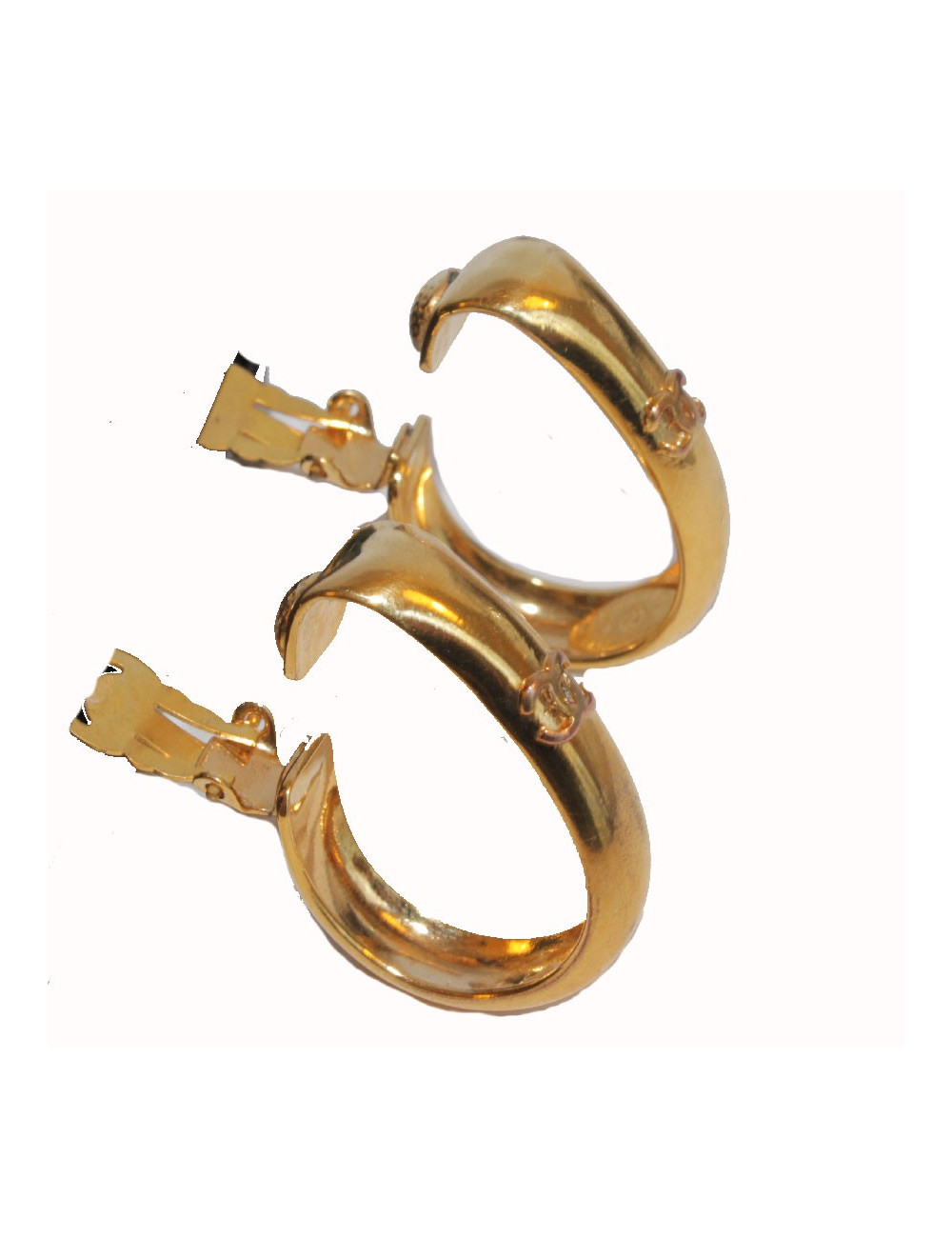 Boucles d'oreille clips CHANEL créoles