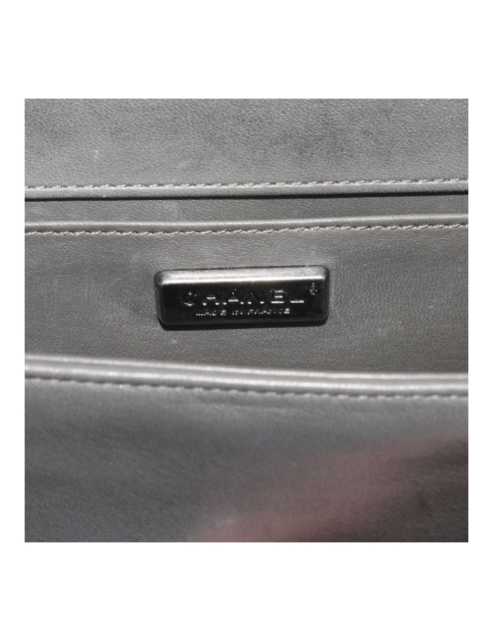 CHANEL 'Boy' Flap bag in khaki green lamb leather and stingray leather