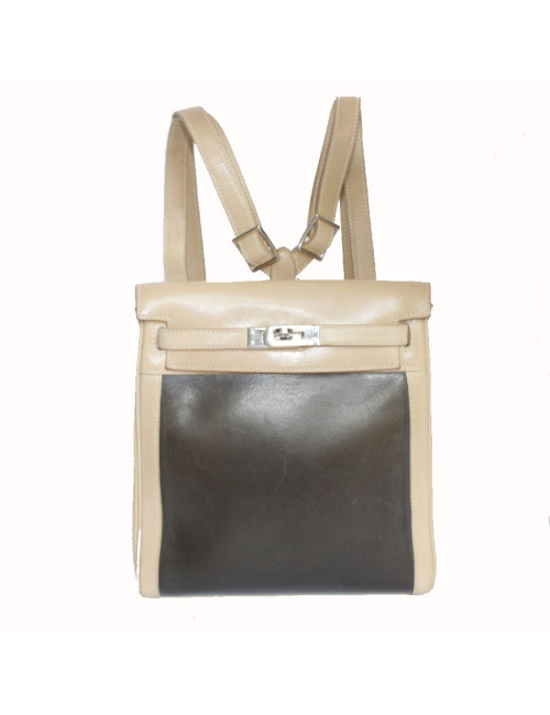 Sac Kelly à dos HERMES cuir et amazonia