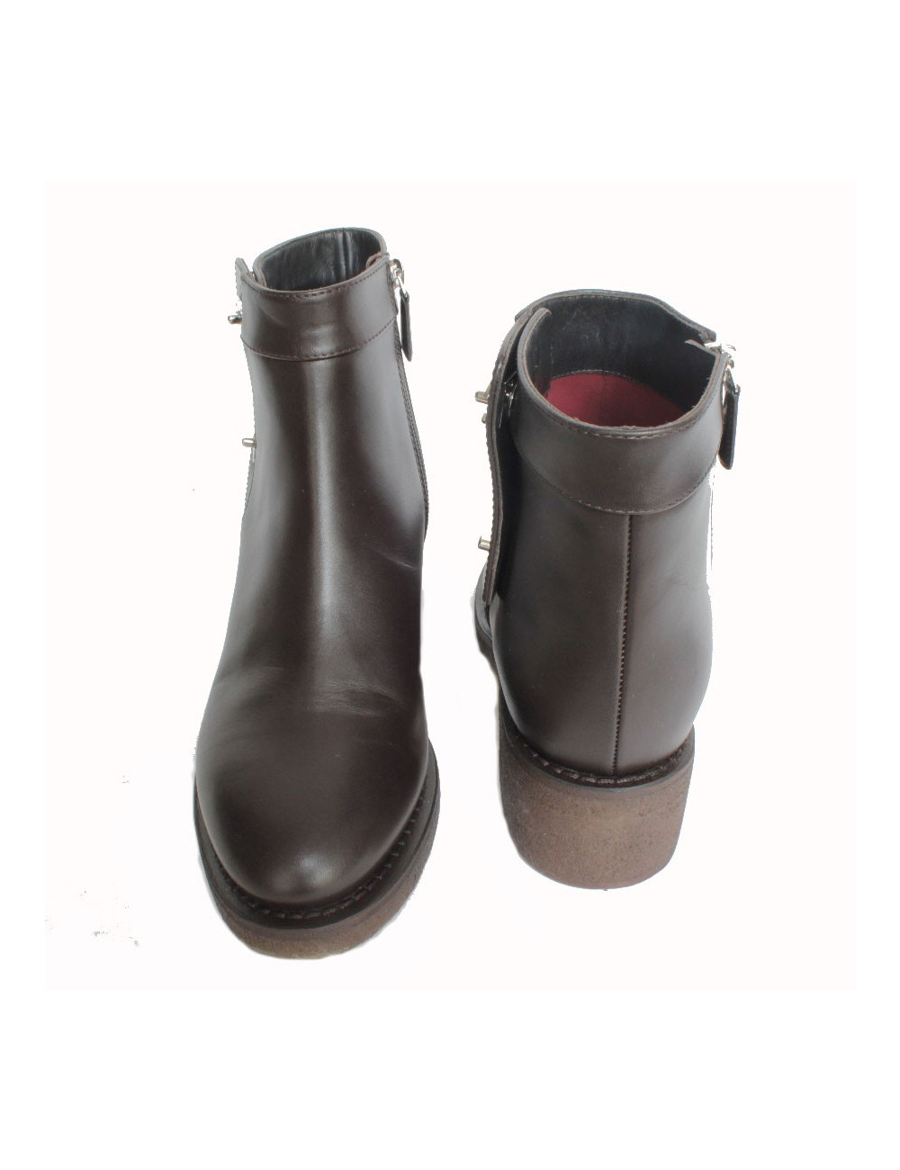 Bottines CHANEL T 39.5 cuir marron