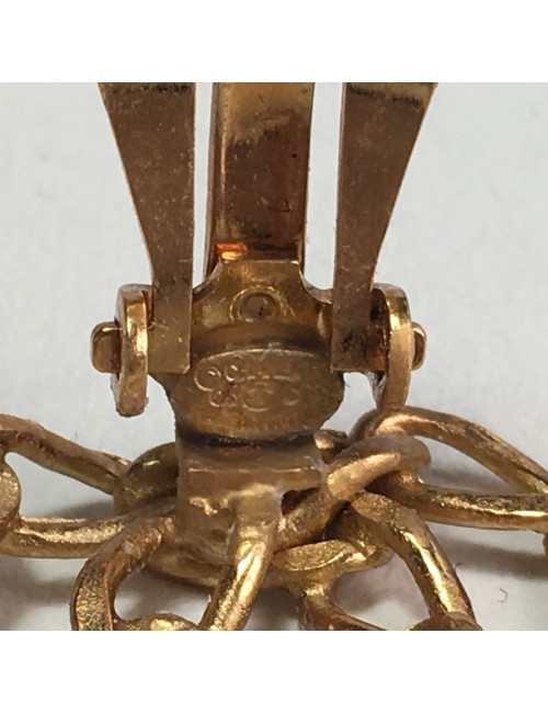 Boucles d'oreille Clips CHANEL CC en métal doré