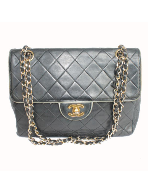 Sac CHANEL Vintage cuir matelassé noir