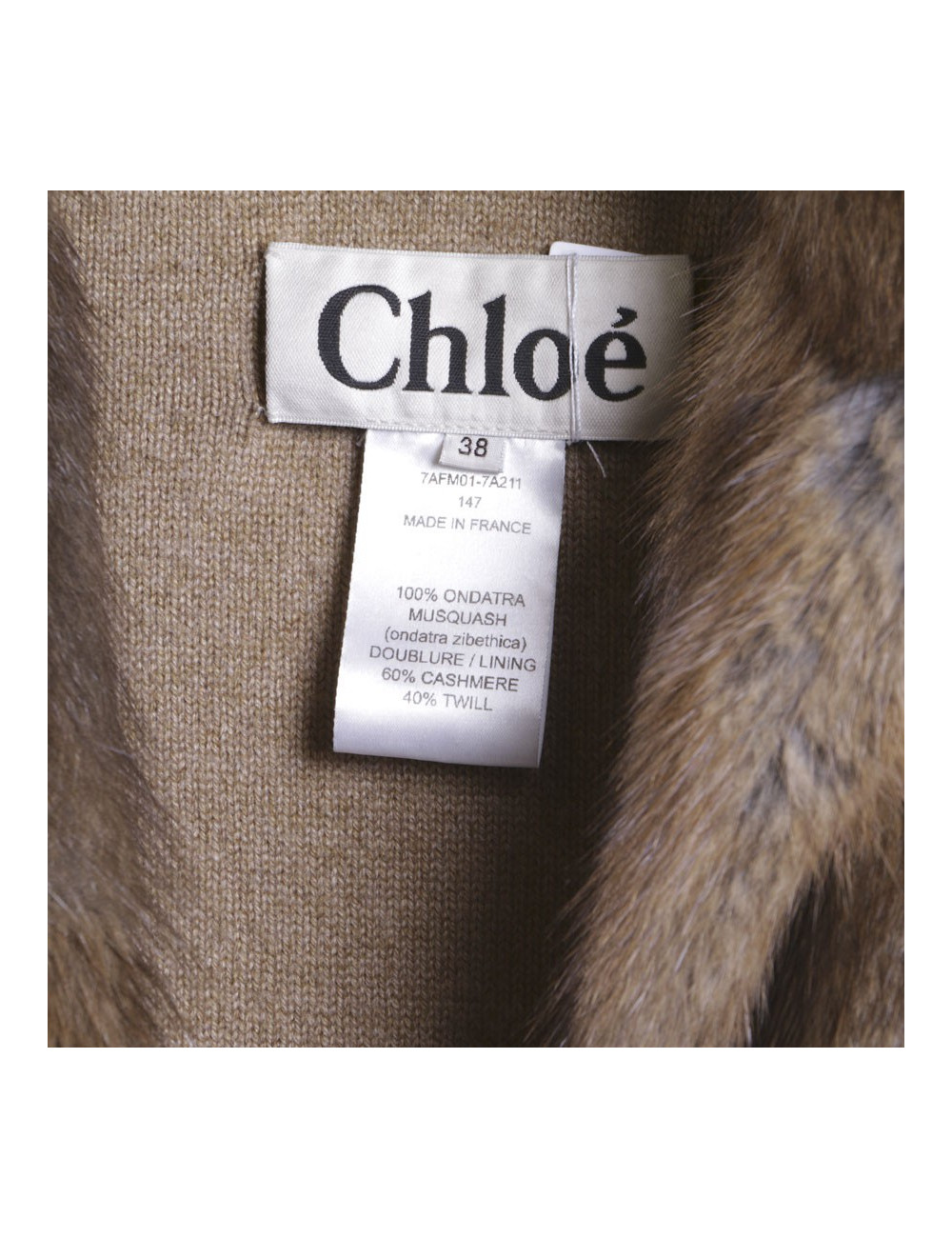 CHLOE T 38 tawny fur coat
