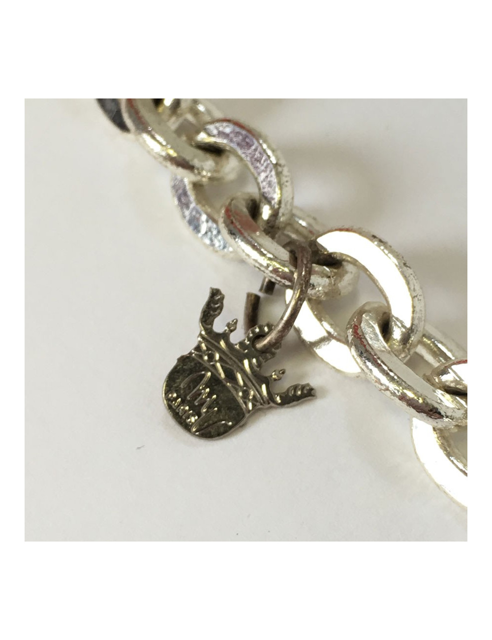 Marguerite of Valois silver chain and blue beads long necklace