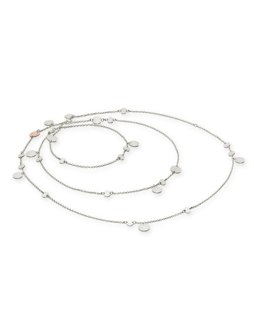 Sautoir Confettis HERMES en argent et or rose