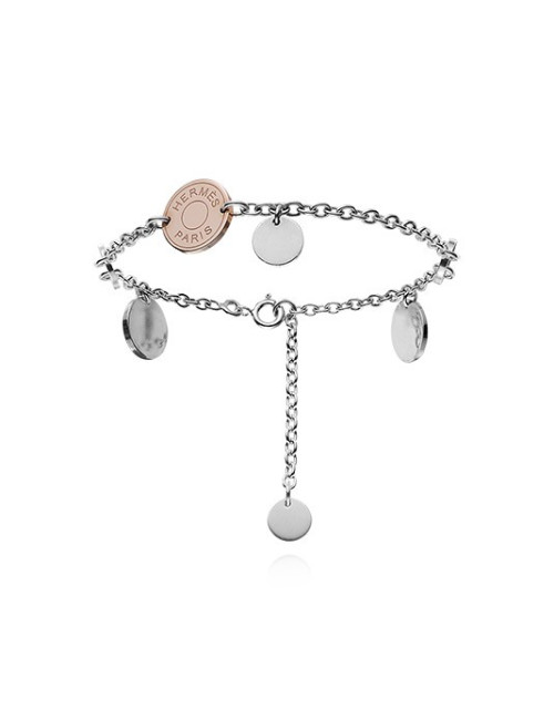 Bracelet Confettis HERMES argent et or rose