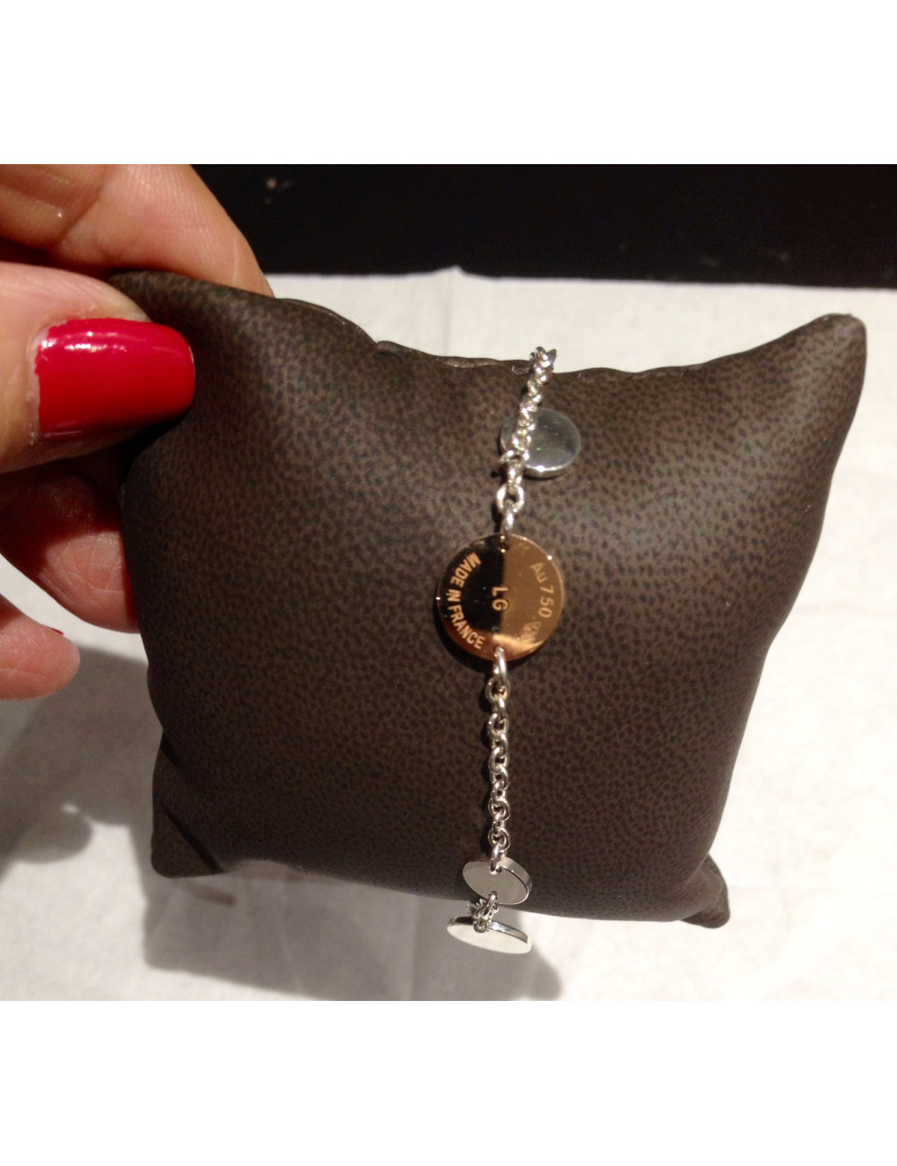 Confetti HERMES silver and rose gold bracelet