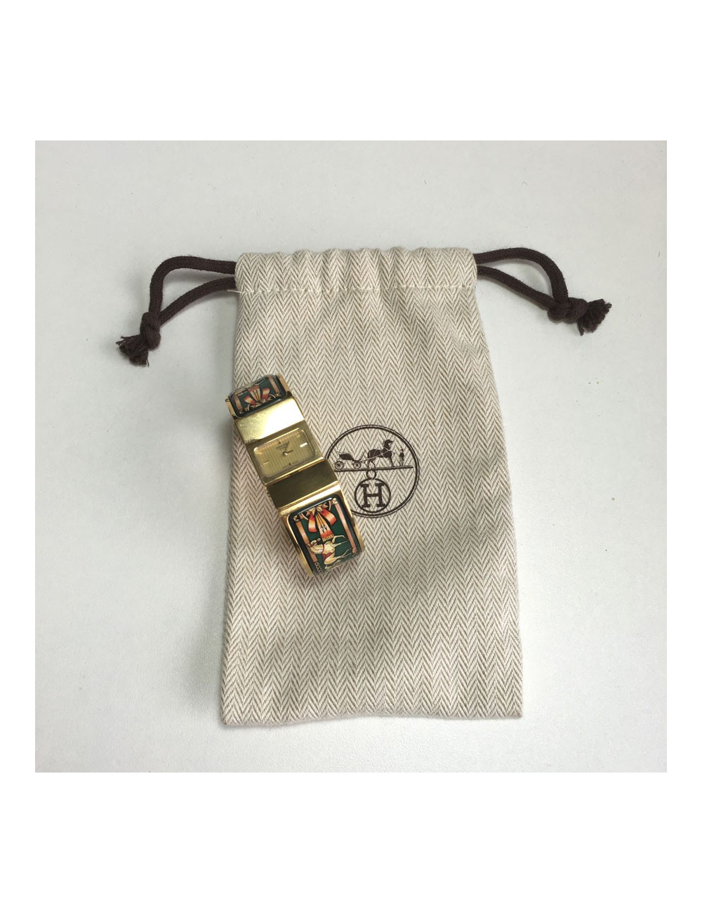 Montre Loquet HERMES bracelet émaillé