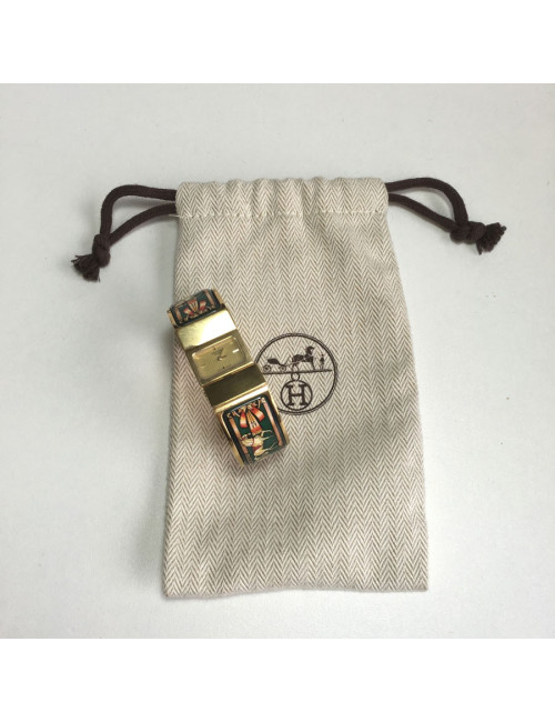 Montre Loquet HERMES bracelet émaillé