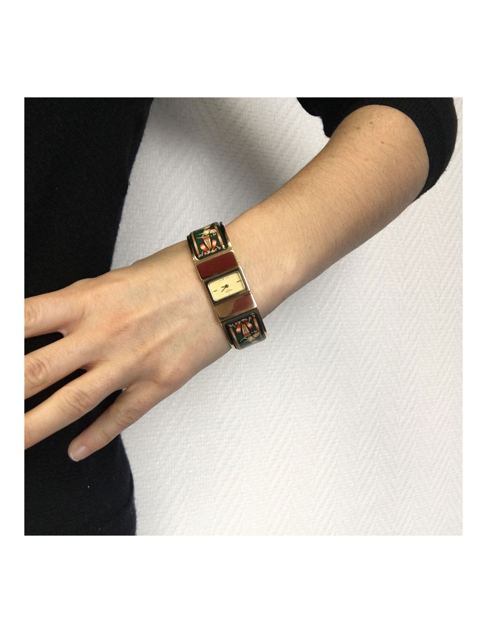 Latch HERMES enamel bracelet watch