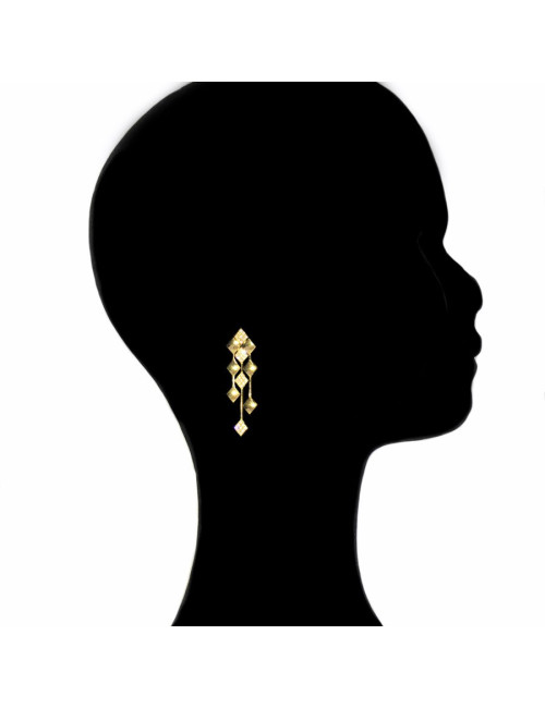 clous d'oreille CHANEL pendantes or jaune et diamants