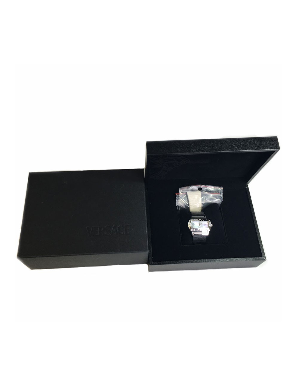 xxx Montre VERSACE en acier et cuir 