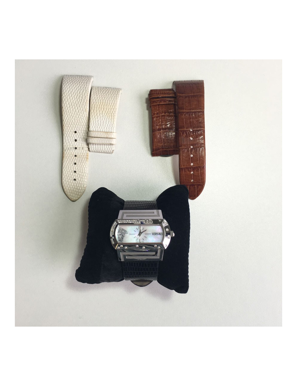 Steel and leather VERSACE watch