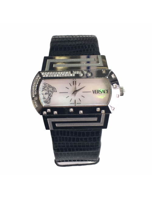xxx Montre VERSACE en acier et cuir 
