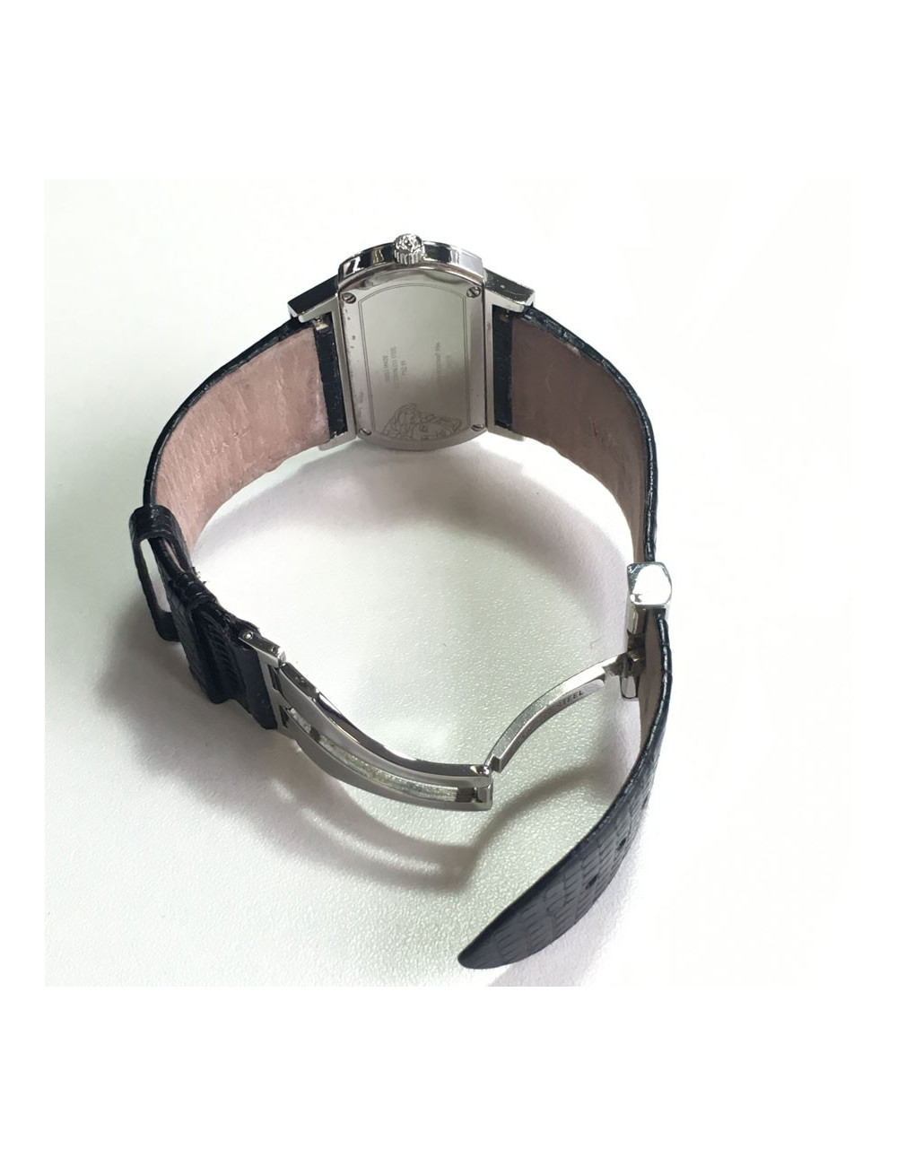 xxx Montre VERSACE en acier et cuir 