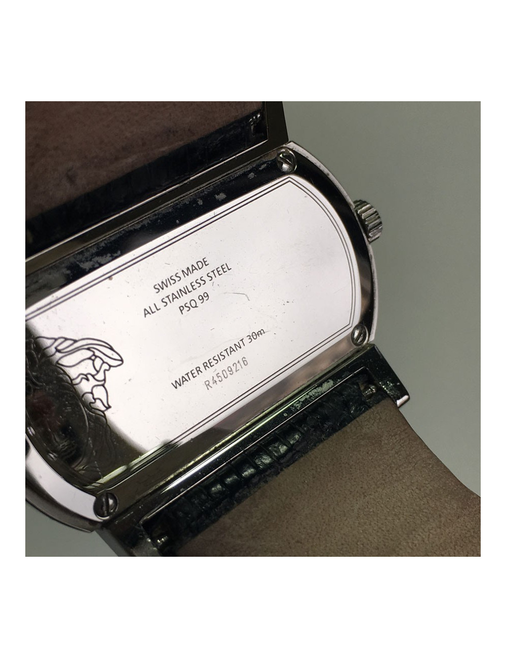 Steel and leather VERSACE watch