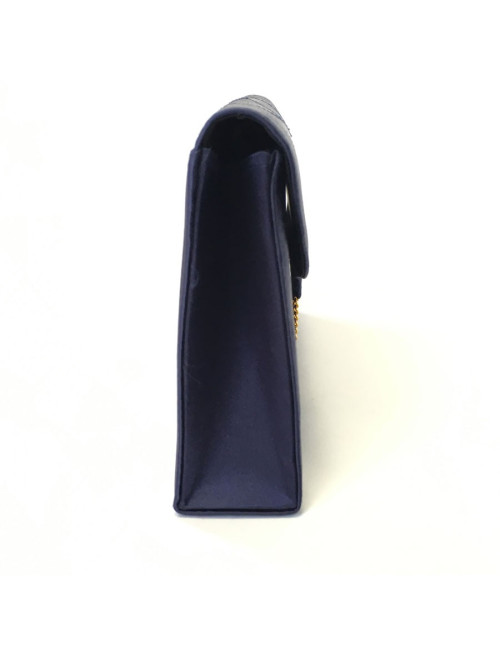 Pochette du soir VAN CLEEF & ARPELS bleue satinée