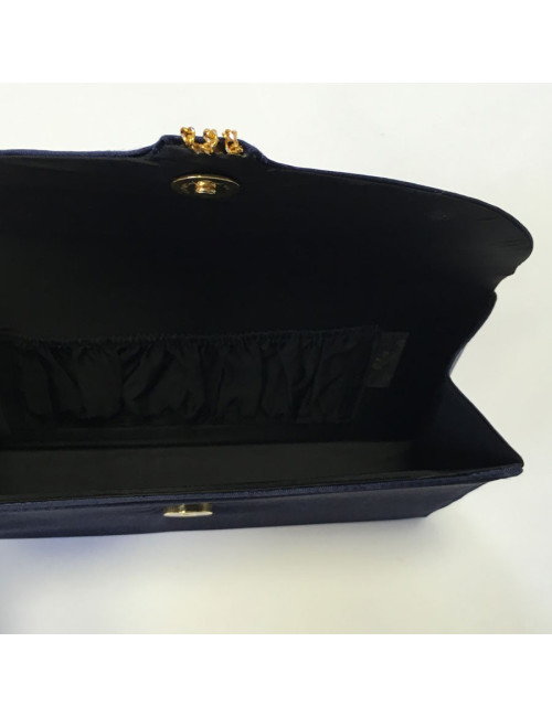 Pochette du soir VAN CLEEF & ARPELS bleue satinée