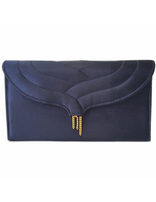Pochette du soir VAN CLEEF & ARPELS bleue satinée