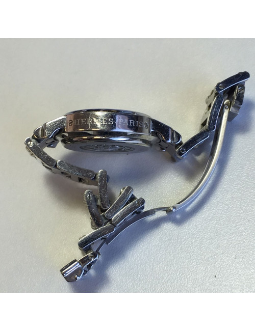 xxx A NETTOYER Montre HERMES Clipper chrono en acier