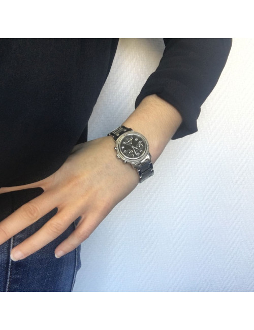 HERMES Clipper chrono steel watch