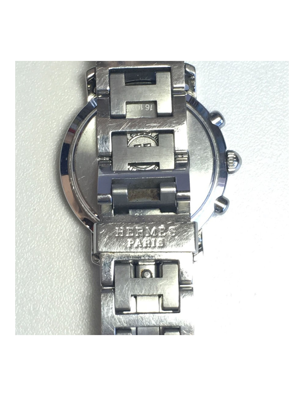 HERMES Clipper chrono steel watch