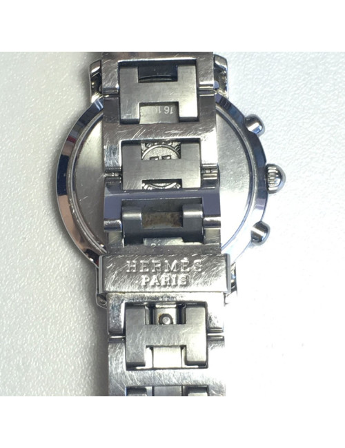 HERMES Clipper chrono steel watch