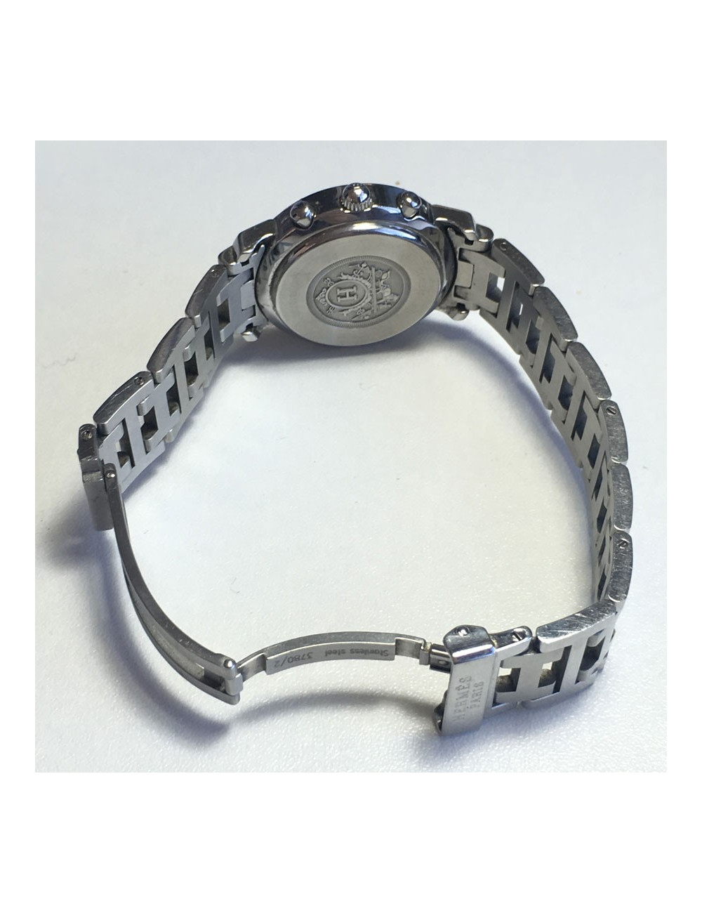 HERMES Clipper chrono steel watch