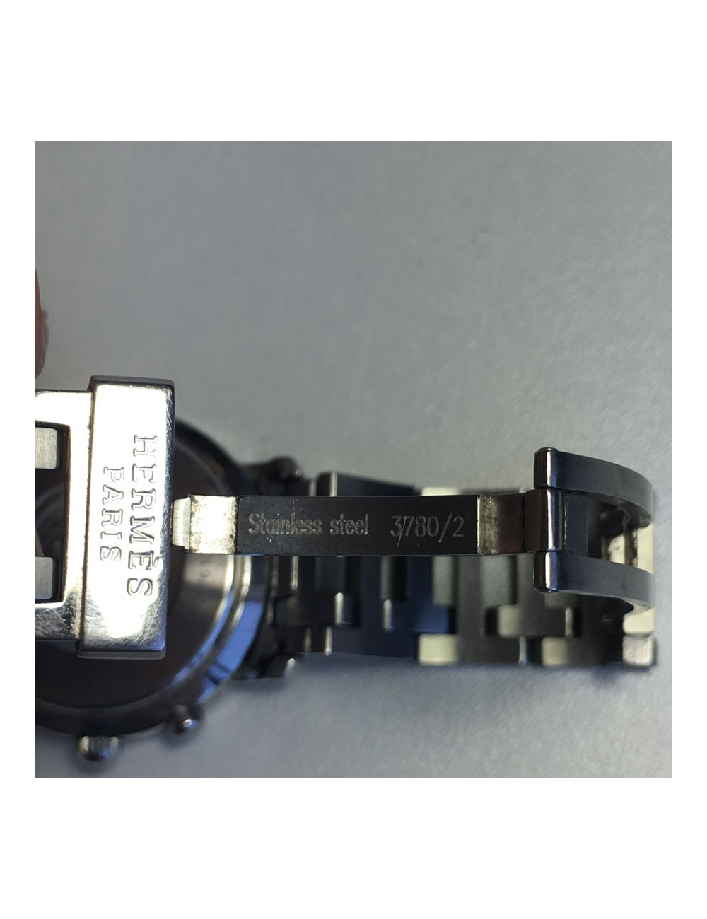 HERMES Clipper chrono steel watch