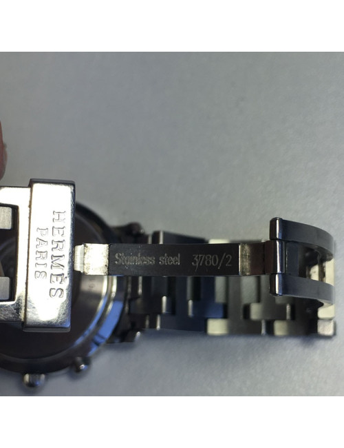 HERMES Clipper chrono steel watch