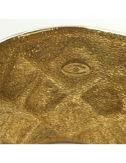 Manchette CHANEL matelassée dorée vintage