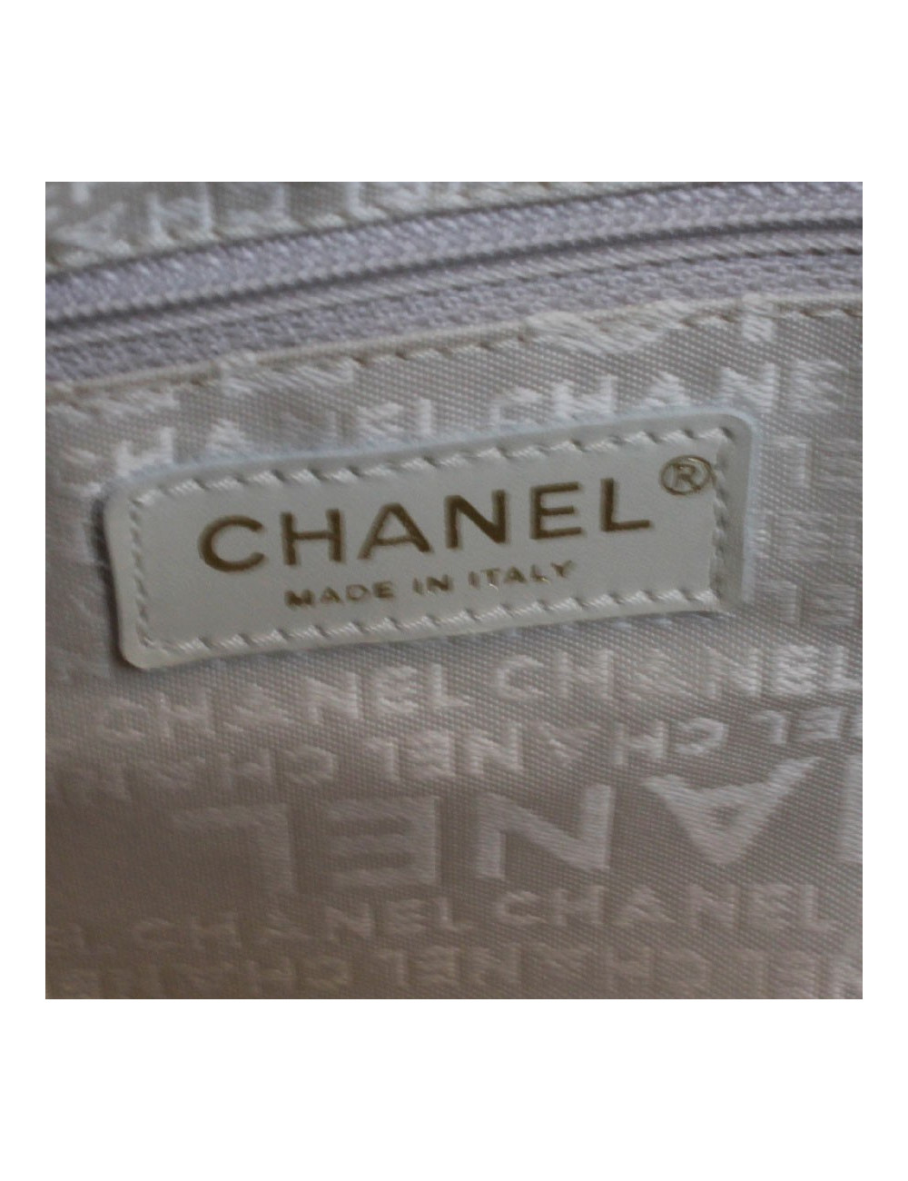 Sac CHANEL en toile et cuir doré