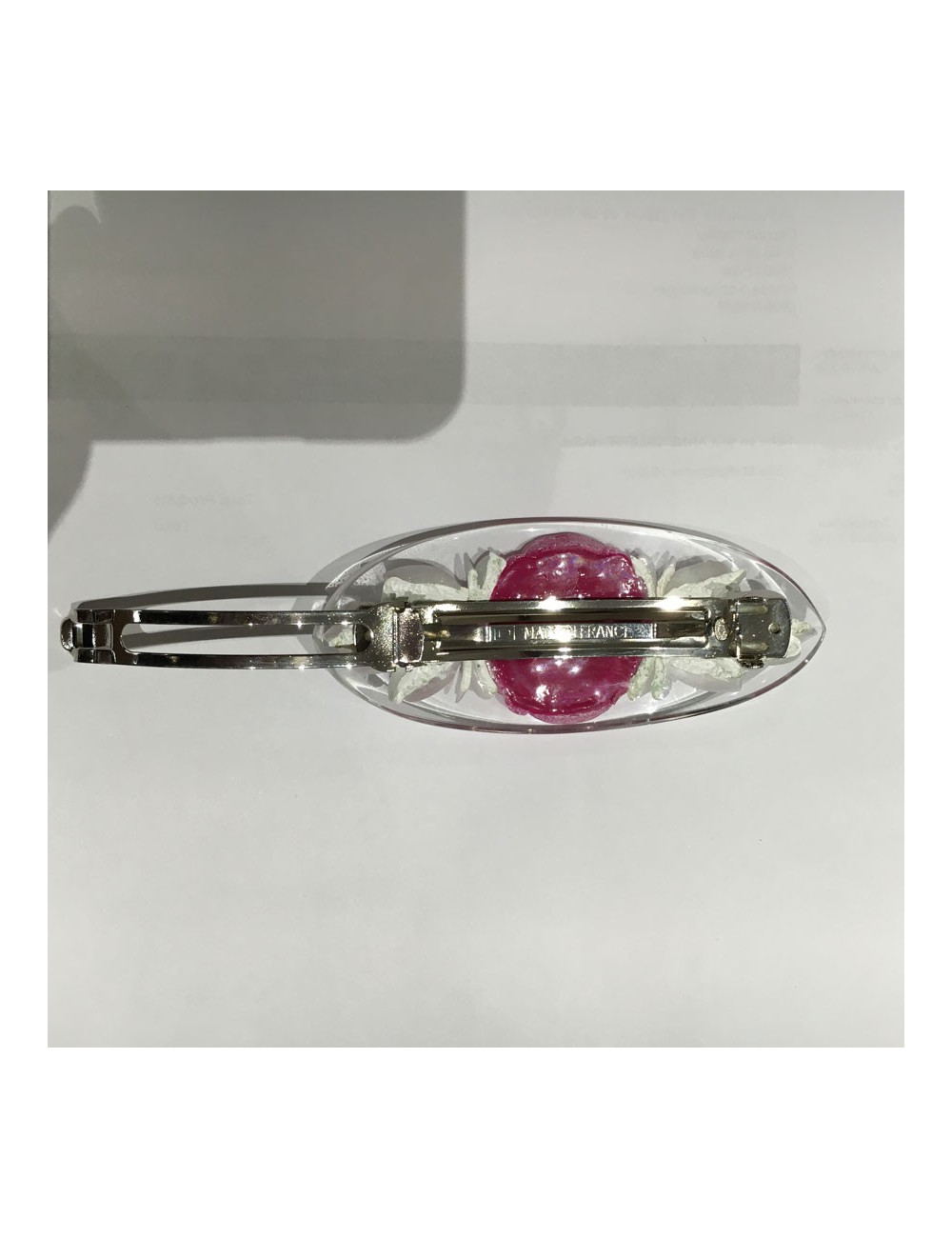 Barrette à cheveux CHANEL camélia rose