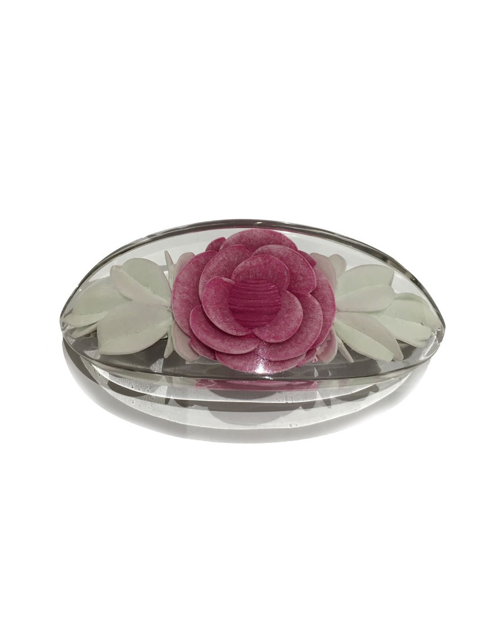 Barrette à cheveux CHANEL camélia rose