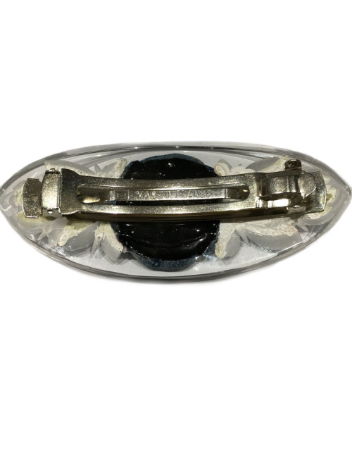 CHANEL black Camellia hair Strip