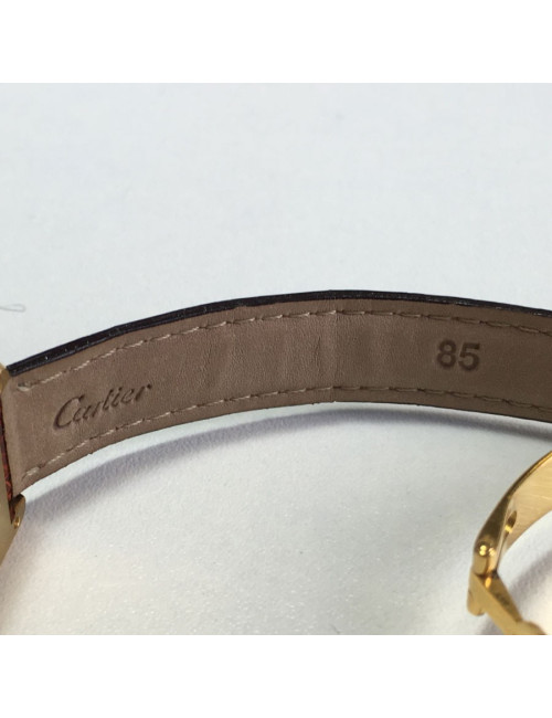 CARTIER Tank vermeil and Brown croco collection watch